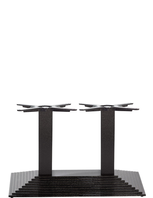 Black Cast Iron Rectangular Step Table Base - Twin - Coffee height - 450 mm