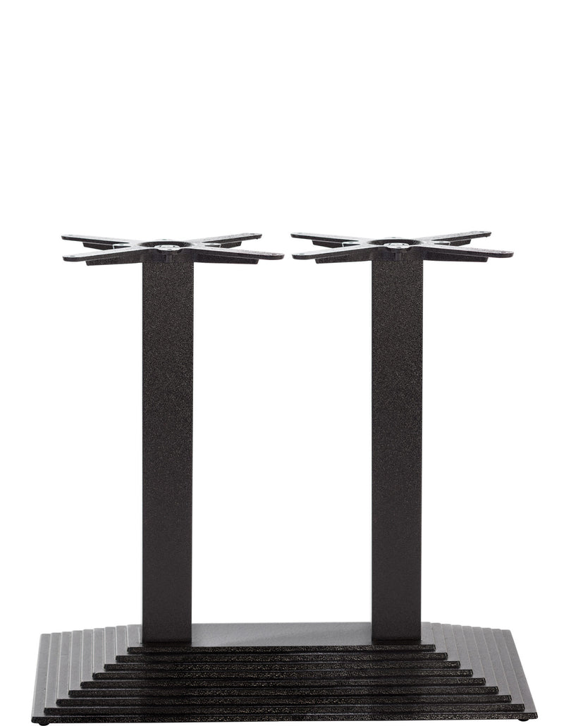 Black Cast Iron Rectangular Step Table Base - Twin - Dining height - 720 mm