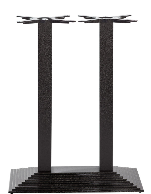 Black Cast Iron Rectangular Step Table Base - Twin - Poseur height - 1080 mm