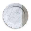 Mixed Material Carrara & French Oak Charger - Set of 6