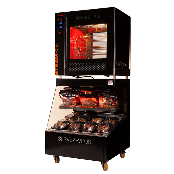 NEOBOX Electric Basket Rotisserie and Heated Display Case