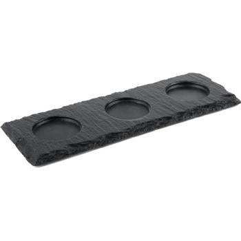 Natural Slate Tray with 3 Recess-28x10cm - Kitchway.com
