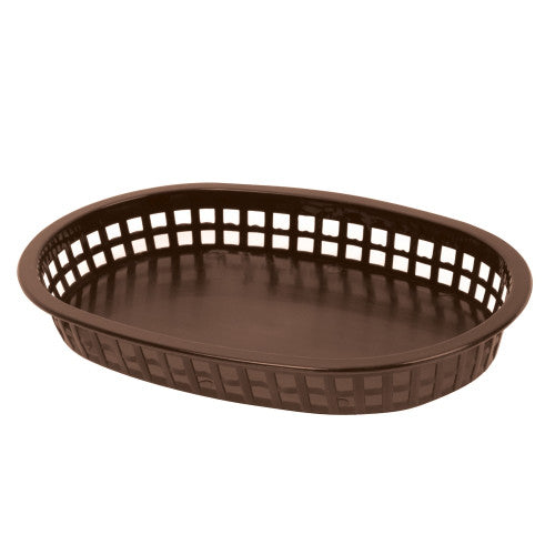 Plastic Brown Oblong Fast Food Basket 273mm - Pack of 12