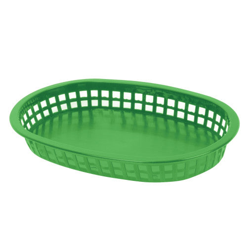 Plastic Green Oblong Fast Food Basket 273mm - Pack of 12