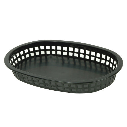 Plastic Black Oblong Fast Food Basket 273mm - Pack of 12