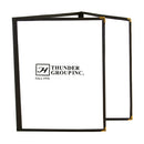 Dreifach gefalteter brauner Menüeinband, 216 mm x 279 mm