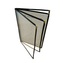 Schwarzer Menüeinband mit 4 Seiten, Buchfalte, 216 mm x 356 mm