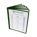 6 Page Book Fold Green Menu Cover 216mm x 279mm