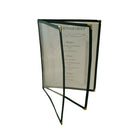 3 Page Book Fold Black Menu Cover 216mm x 279mm