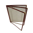 3-seitiger, kastanienbrauner Menüeinband mit Buchfaltung, 216 mm x 279 mm