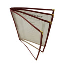 Couverture de menu marron pliable de 4 pages, 216 mm x 279 mm