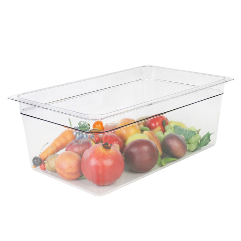 Clear Polycarbonate GN 1/1 Food Container with Lid â€“ 200mm 27.5Ltr