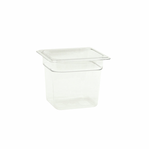 GN 1/6, 150 mm tiefer, transparenter Gastronorm-Behälter aus Polycarbonat