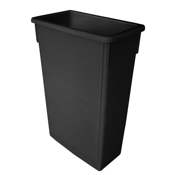 23-Gallonen-Kunststoff-Mülleimer ohne Deckel, Schwarz