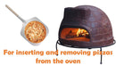 Großer Pizzaschieber aus Aluminium mit Holzgriff, 305 mm x 356 mm