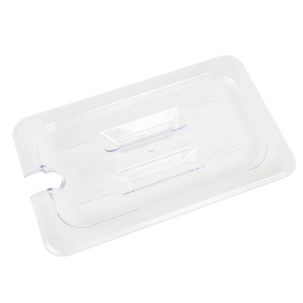 Polycarbonate Food Pan Lid with Spoon Notch and Handle - Kitchway.com