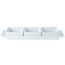 Porcelite Square Shaped Set of 3 Bowls & Tray-29x9cm