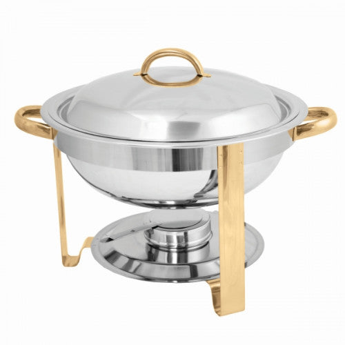 3.79 Ltr Gold Accented Round Chafer