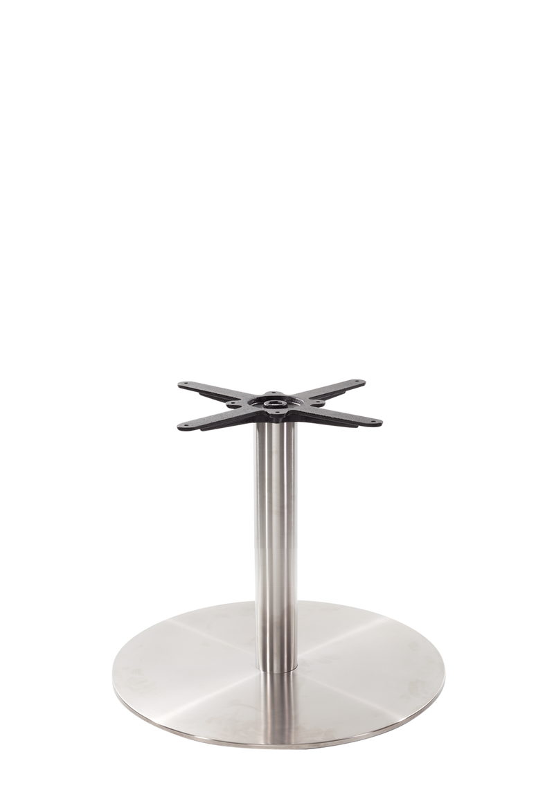 Rundes Tischgestell aus Edelstahl – groß – Kaffeehöhe – 480 mm
