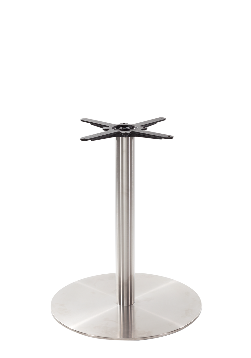 Round s/steel table base - Large - Dining height - 730 mm
