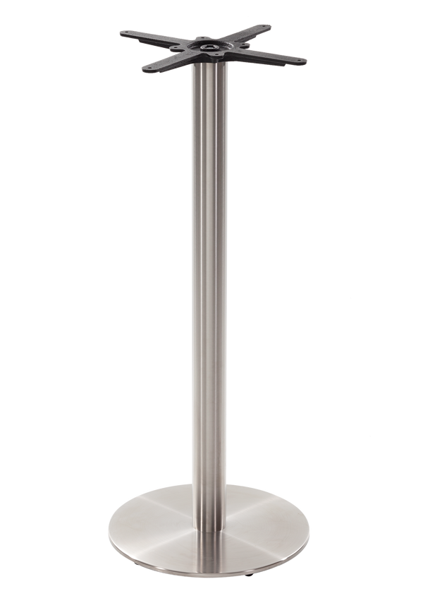 Round s/steel table base - Medium - Poseur height - 1050 mm