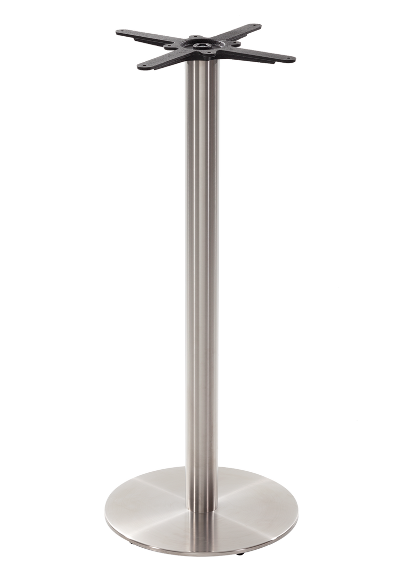 Round s/steel table base - Medium - Poseur height - 1050 mm