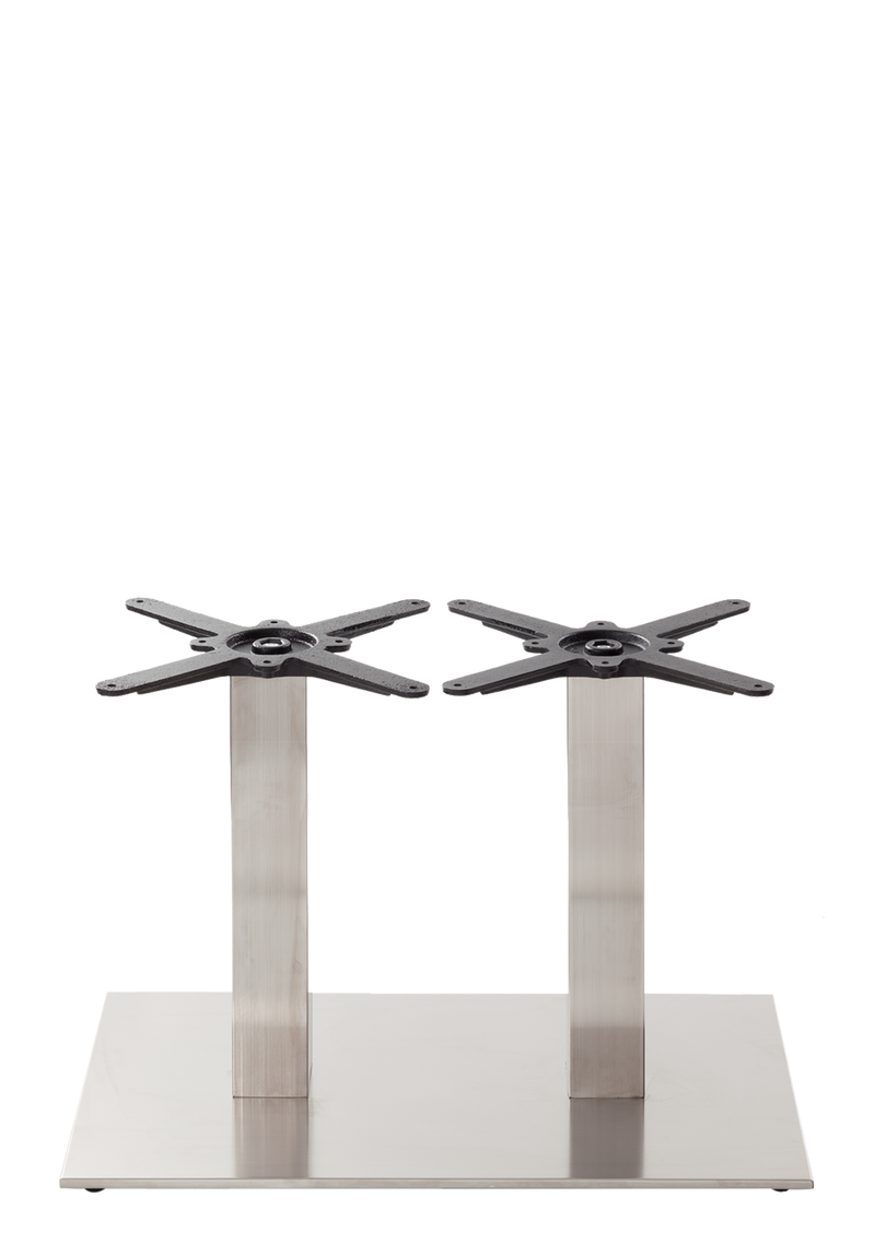 Rectangular s/steel table base - Twin - Coffee height - 480 mm