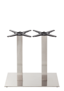 Rectangular s/steel table base - Twin - Dining height - 730 mm