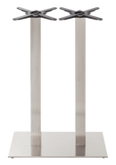 Rectangular s/steel table base - Twin - Poseur height - 1050 mm