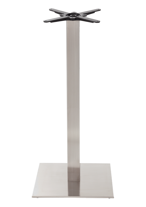 Quadratischer Tischfuß aus Edelstahl – groß – Sitzhöhe – 1050 mm