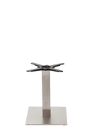 Quadratischer Tischfuß aus Edelstahl – mittelgroß – Kaffeehöhe – 480 mm
