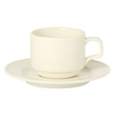 Academy White Coffee And Tea Cup/Saucer-200ml - Kitchway.com