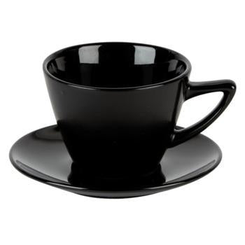 Simply Black Conic Cup and Saucer