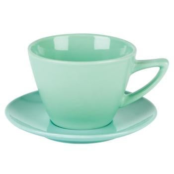 Simply Green Conic Cup and Saucer