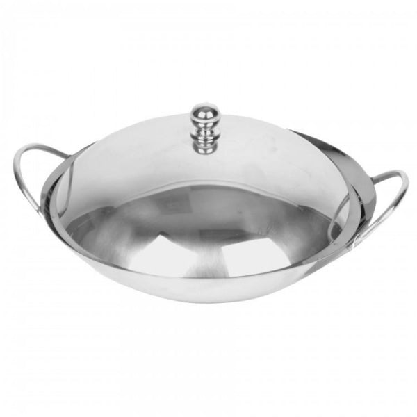 Stainless Steel Wok- Without Cover - Kitchway.com