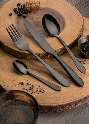 Utopia Turin Black 18/0 Table Fork - Pack of 12