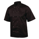 Whites Vegas Unisex Chefs Jacket Short Sleeve Black XS