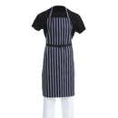 Tablier de boucher blanc à rayures bleues