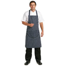 Whites Butchers Apron Navy Stripe with Pocket