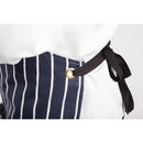 Whites Butchers Apron Navy Stripe with Pocket