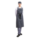 Whites Butchers Schürze, marineblau gestreift, extra groß