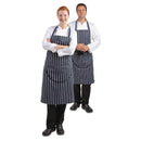 Whites Butchers Schürze, marineblau gestreift, extra groß
