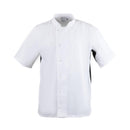 Whites Nevada Unisex Chefs Jacket Short Sleeve Black and White 2XL