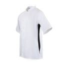 Whites Nevada Unisex Chefs Jacket Short Sleeve Black and White XS