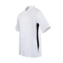 Whites Nevada Unisex Chefs Jacket Short Sleeve Black and White 2XL