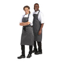 Whites Bib Apron Butchers Stripe Black