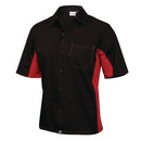 Color by Chef Works Chemise contrastée unisexe noir et rouge XS