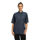 Chef Works Detroit Unisex Jeanshemd Kurzarm Blau XS