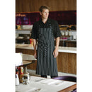 Chef Works Premium Woven Bib Apron Black and White Stripe