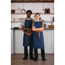 Southside X-Cross Back Apron Denim Blue Tan Ties